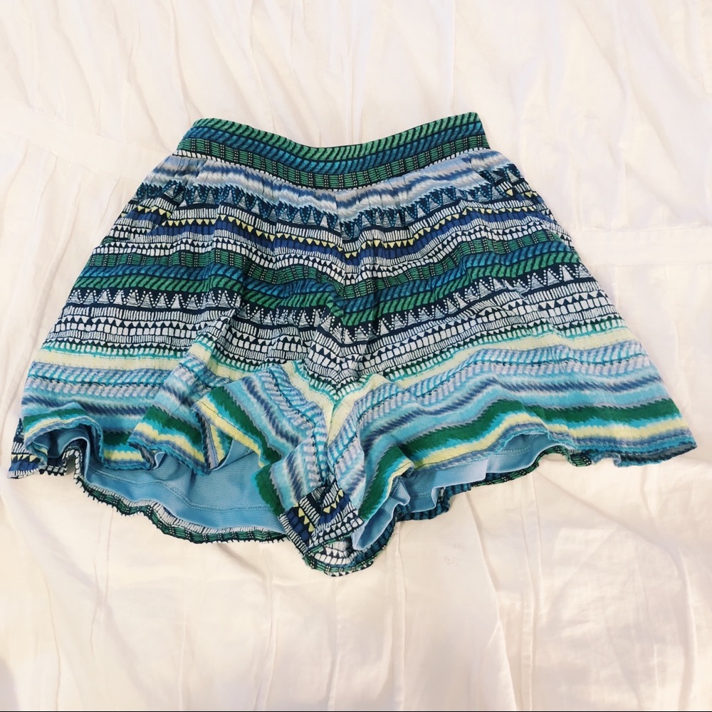 Medium flowy blue and green shorts